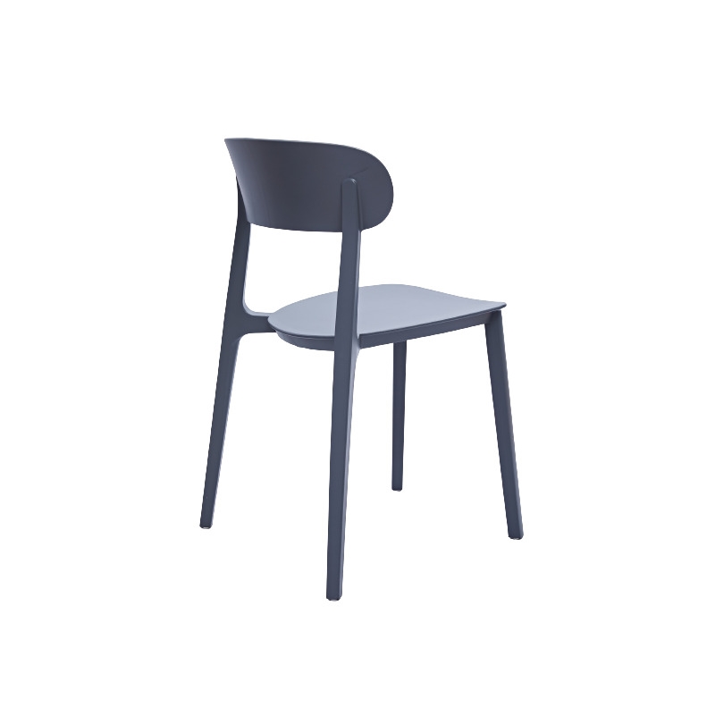 Dark Gray Midcentury Polypropylene Side Chair Set of 4