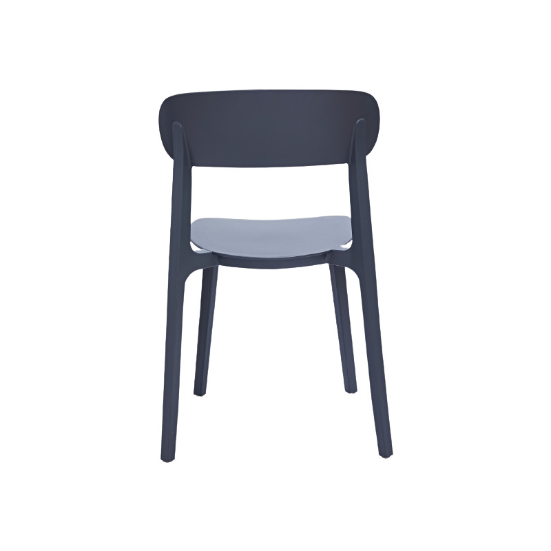 Dark Gray Midcentury Polypropylene Side Chair Set of 4