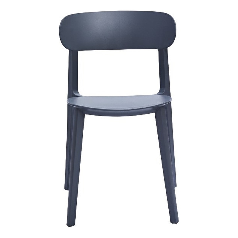 Dark Gray Midcentury Polypropylene Side Chair Set of 4
