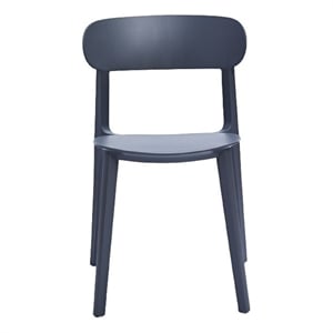 Dark Gray Midcentury Polypropylene Side Chair Set of 4