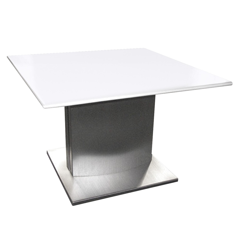 Plain White Marble Top End Table