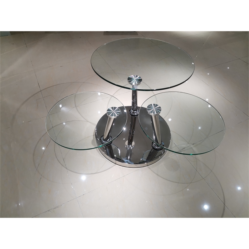 Motion Coffee Table with clear glass  top & chrome base