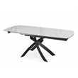 Dining table with Sintered stone top and black metal legs
