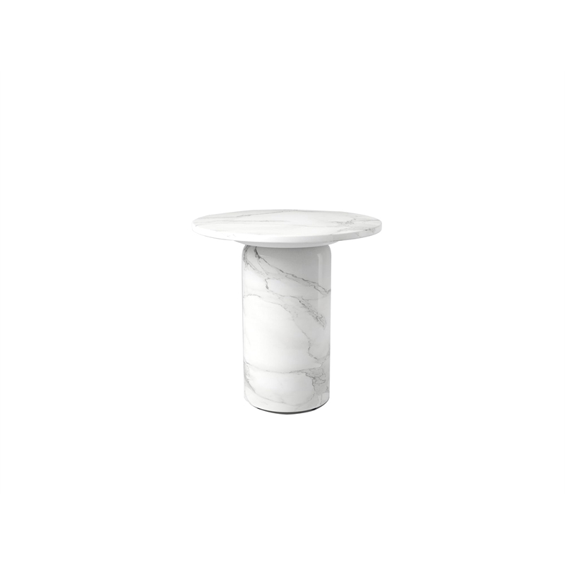 Round 21.6'' End Table with Marble Top & MDF base