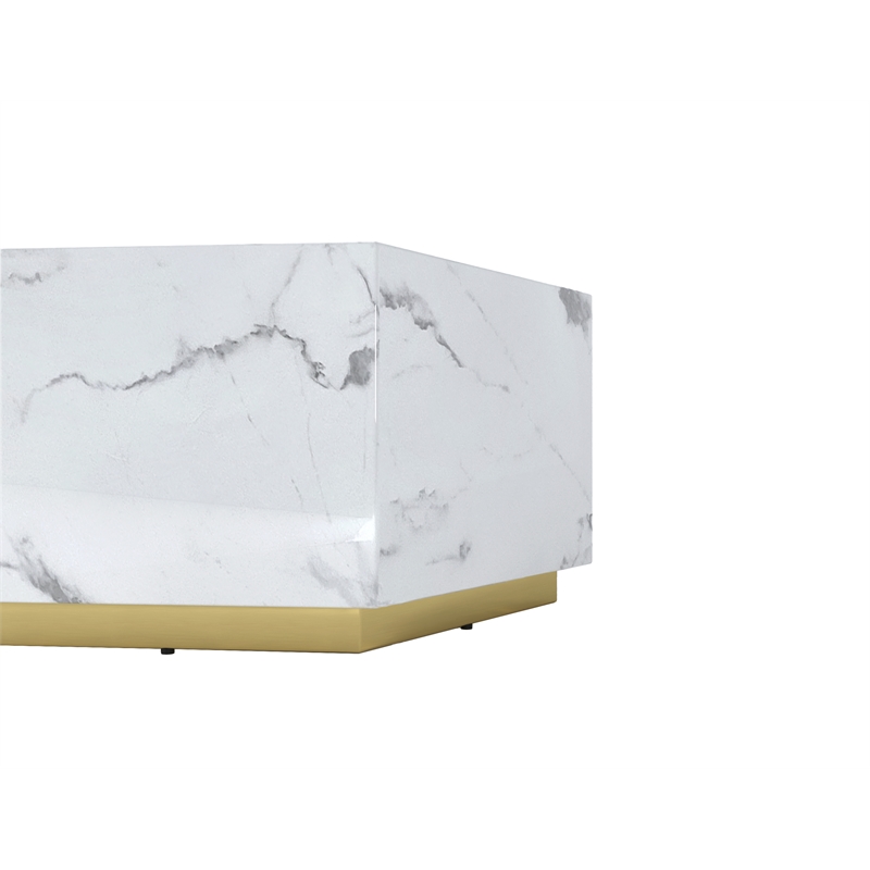 Hexagon MDF Coffee Table in White