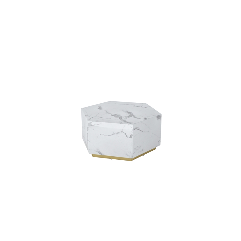 Hexagon MDF Coffee Table in White