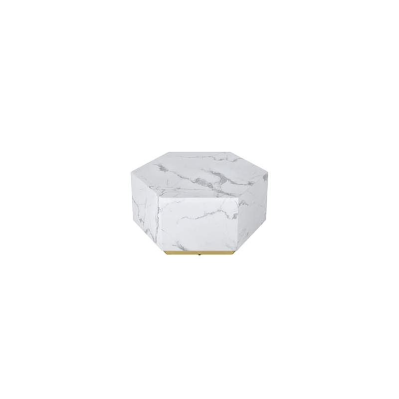 Hexagon MDF Coffee Table in White