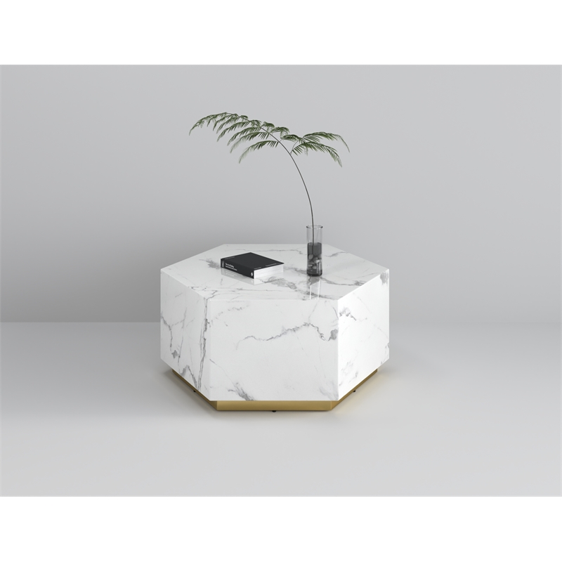 Hexagon MDF Coffee Table in White