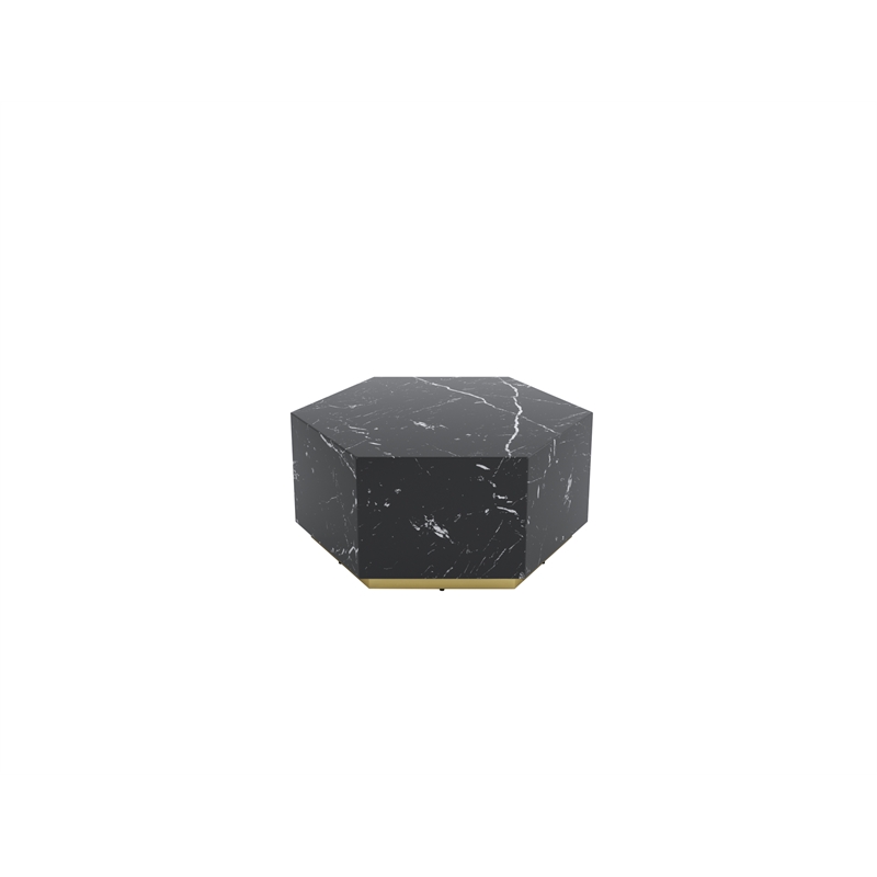 Hexagon MDF Coffee Table in Black