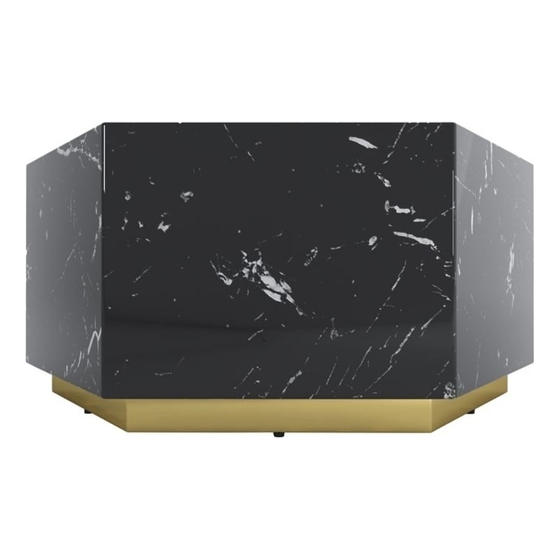 Hexagon MDF Coffee Table in Black