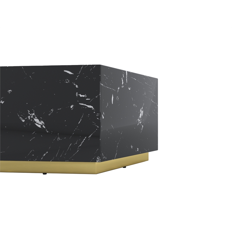 Hexagon MDF Coffee Table in Black