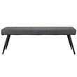 Dark Gray Faux Leather Upholstered Dining Bench with Black Sanded Legs