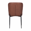 Set of 2 Cognac Faux Leather Dining Chair with Black Metal legs