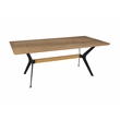 Modern Dining Table with Wood Veneer Top and Black Metal Legs 79