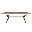 Modern Dining Table with Wood Veneer Top and Black Metal Legs 79