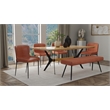 Modern Dining Table with Wood Veneer Top and Black Metal Legs 79
