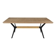 Modern Dining Table with Wood Veneer Top and Black Metal Legs 79