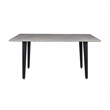 Sintered Stone Gray Dining Table with Black Metal Legs