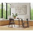 Sintered Stone Gray Dining Table with Black Metal Legs