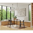 Sintered Stone Gray Dining Table with Black Metal Legs