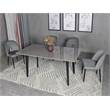 Sintered Stone Gray Dining Table with Black Metal Legs