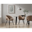 Sintered Stone Gray Dining Table with Black Metal Legs