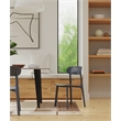 Sintered Stone Gray Dining Table with Black Metal Legs