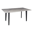 Sintered Stone Gray Dining Table with Black Metal Legs