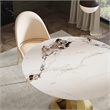 Set of 2 Champagne Color Faux Leather Dining Chair with Matte Gold Frame