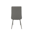 Set of 2 Dining Chair with Gray Faux Leather Seat and Matte Silver Legs