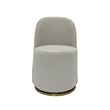 Set of 2 Cream and Brown Color Boucle Fabric Swivel Dining Chair