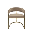 Dining Chair with Taupe Velvet Cushion and Matte Gold Legs
