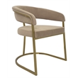Dining Chair with Taupe Velvet Cushion and Matte Gold Legs