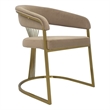 Dining Chair with Taupe Velvet Cushion and Matte Gold Legs