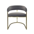 Dining Chair with Dark Gray Velvet Cushion and Matte Gold Legs