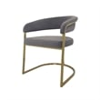Dining Chair with Dark Gray Velvet Cushion and Matte Gold Legs