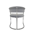 Dining Chair with Light Gray Velvet Cushion and Matte Silver Legs