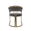 Dining Chair with Dark Gray Velvet Cushion and Matte Gold Legs