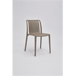 Set of 4 Coffee Brown Stackable Polypropylene Side Chair