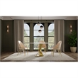 Set of 2 Taupe Color Faux Leather Dining Chair with Stainless Steel Frame