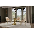 Set of 2 Taupe Color Faux Leather Dining Chair with Stainless Steel Frame