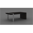 Wenge Waterfall Wood Coffee Table with Brushed Stainless Steel Leg