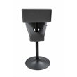Height Adjustable Barstool in Gray Vinyl with Black Powder Coated Round Base