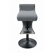 Height Adjustable Barstool in Gray Vinyl with Black Powder Coated Round Base