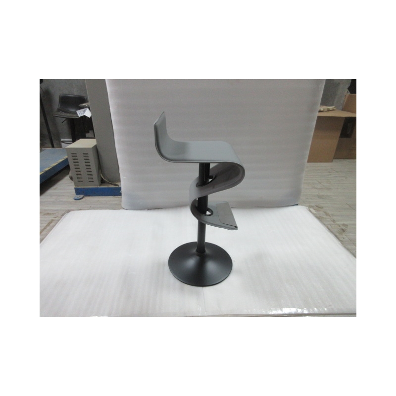 Creative Images International Faux Leather Adjustable Bar Stool in Gray