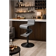 Creative Images International Faux Leather Adjustable Bar Stool in Gray