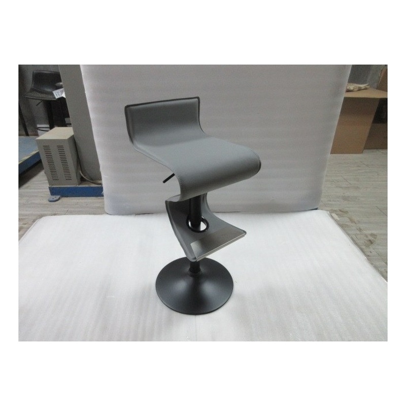 Creative Images International Faux Leather Adjustable Bar Stool in Gray