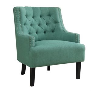Lexicon Charisma Upholstered Accent Chair in Teal