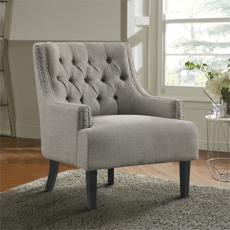 Lexicon Charisma Upholstered Accent Chair in Taupe