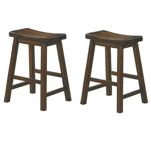 Lexicon Saddleback 24&quot Solid Wood Counter Stool in Cherry (Set of 2)